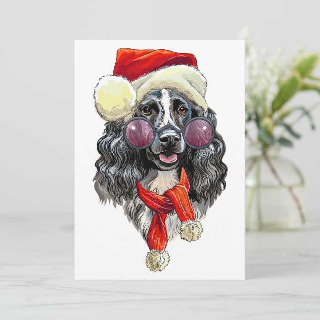 Save The Date Chien d'espagne de Noël (Debout devant)