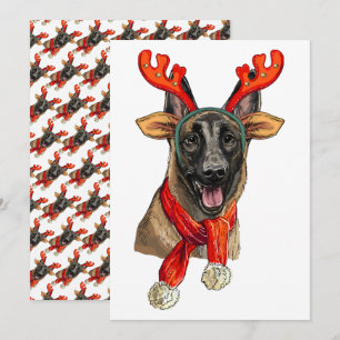 Save The Date Chien malinois de Noël