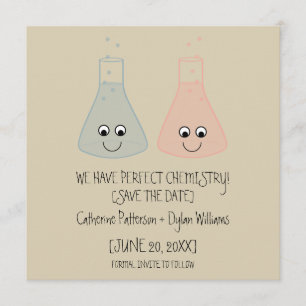 Save The Date Chimie mignonne Enregistrer l'Invitation de date