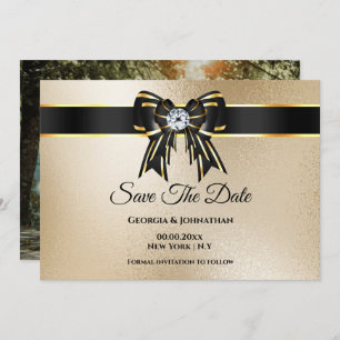 Save The Date Chimmer or noir do-it-yourself photo élégant luxe 