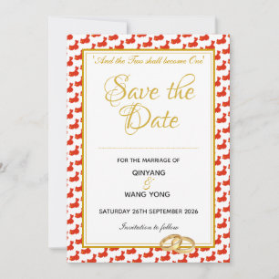 Save The Date CHINE Mariage chrétien personnalisé 婚礼