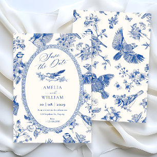 Save The Date Chinoiserie botanique floral oiseau