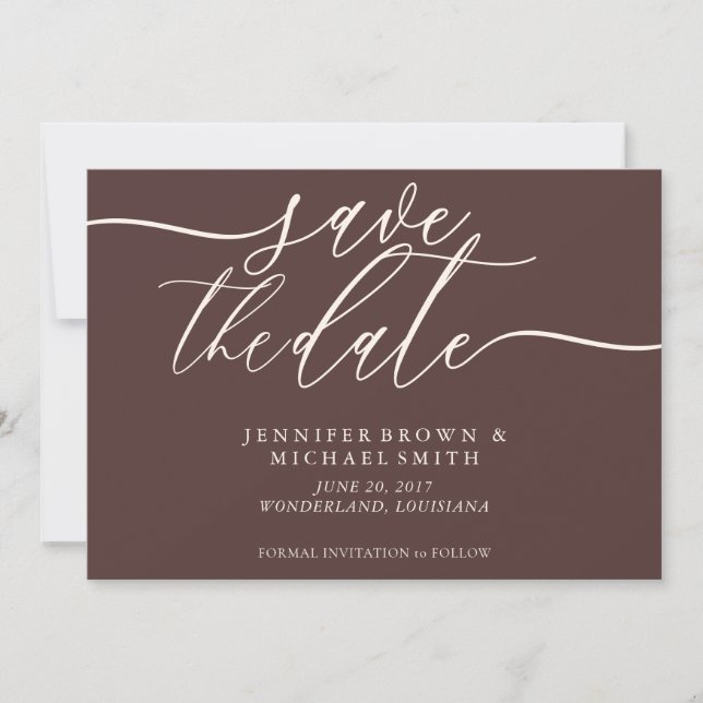 Save The Date Chocolate Brown Wedding Save Date Photo (Devant)