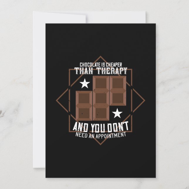 Save The Date Chocolate Is Cheaper Than Therapy (Devant)