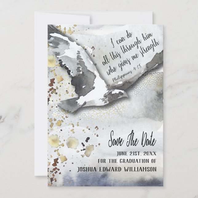 Save The Date Christian Inspirational Graduation Enregistrer la  (Devant)