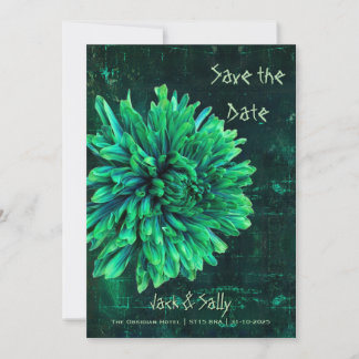 Save The Date Chrysanthème noir et vert
