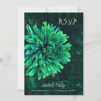 Save The Date Chrysanthème noir et vert