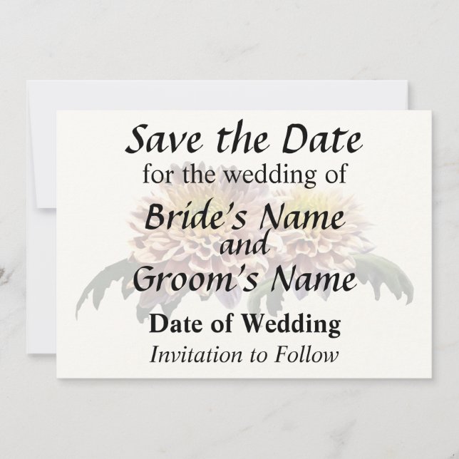 Save The Date Chrysanthèmes rose clair (Devant)