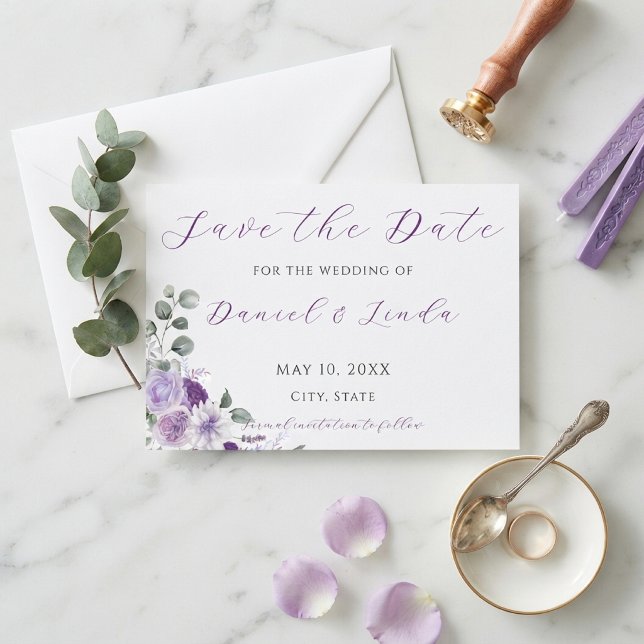 Save The Date Chuchotements de Lavande : Elégance en Fleur (Whispers of Lavender: Elegance in Bloom Save The Date)