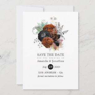 Save The Date Chute vintage Bouquet de fleurs Mariage Enregistre