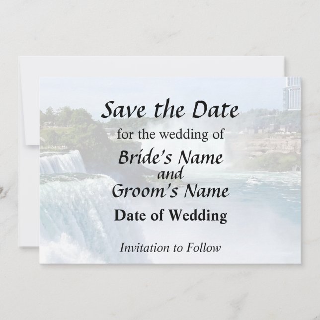 Save The Date Chutes du Niagara NY - Vue du côté américain (Devant)