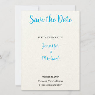 Save The Date Ciel bleu classique mariage