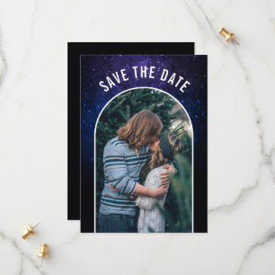 Save The Date Ciel de minuit et étoiles brillantes Galaxy Mariag