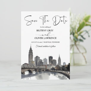 Save The Date Ciel de Nashville Tennessee à l'aquarelle