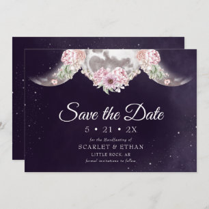 Save The Date Ciel de nuit violet Floral Triple Moon Handfasting