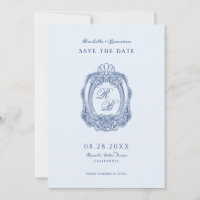 Cimier baroque Mariage bleu français