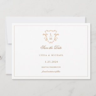 Save The Date Cimier baroque   Mariage de monogramme