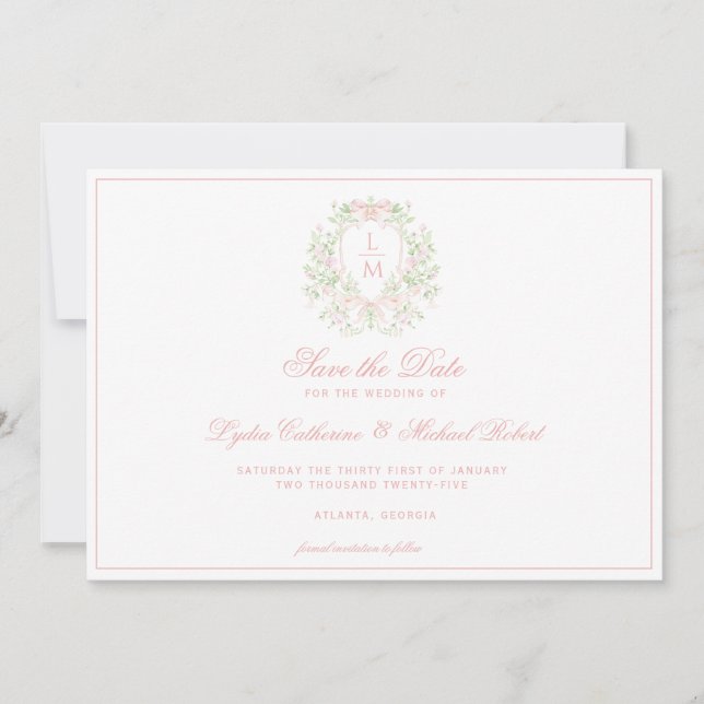 Save The Date Cimier doux avec vaches roses (Devant)