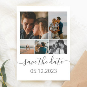 Save The Date Cinq photos Collage Inspirer Enregistrer la date
