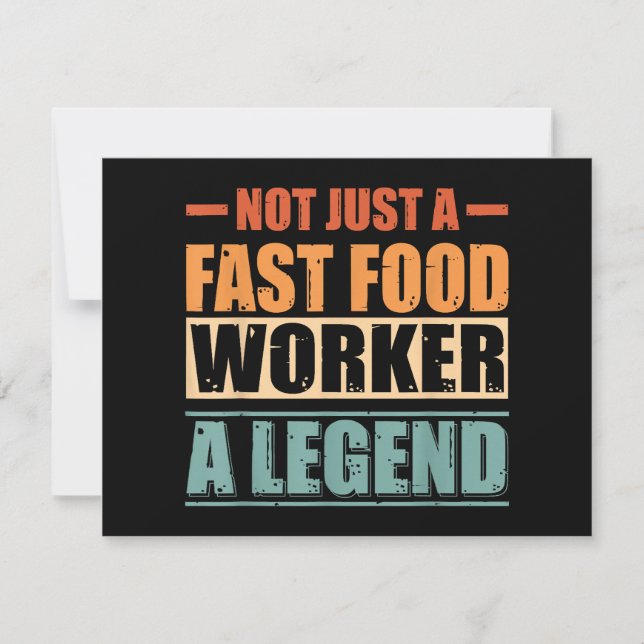 Save The Date Citation amusante Retro Fast Food Worker (Devant)