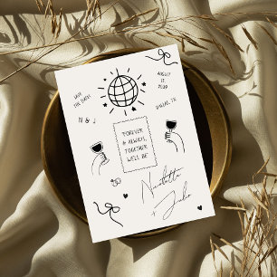 Save The Date Citation Personnalisée Fantaisie Gribouillages Mar