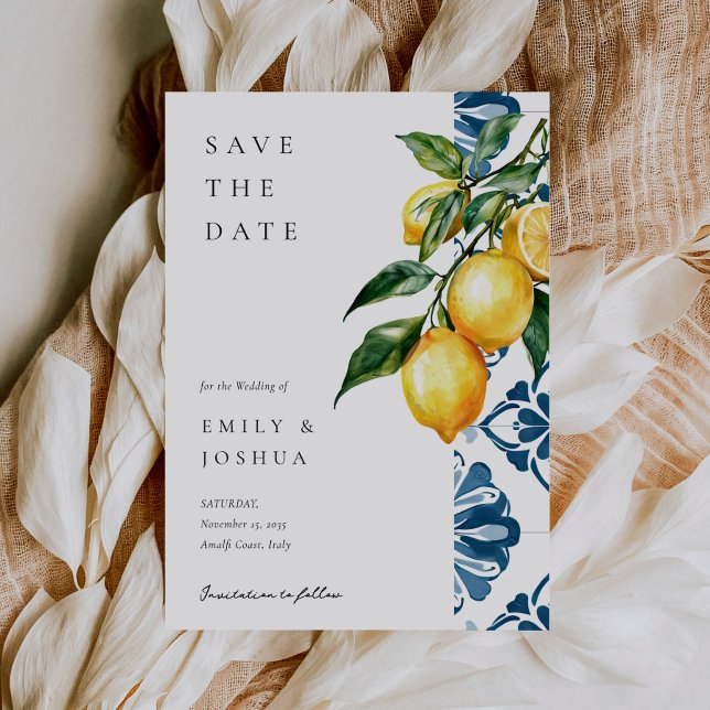 Save The Date Citron Citrus Positano Mariage italien (Créateur téléchargé)
