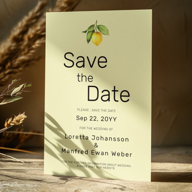 Save The Date Citron jaune (Créateur téléchargé)