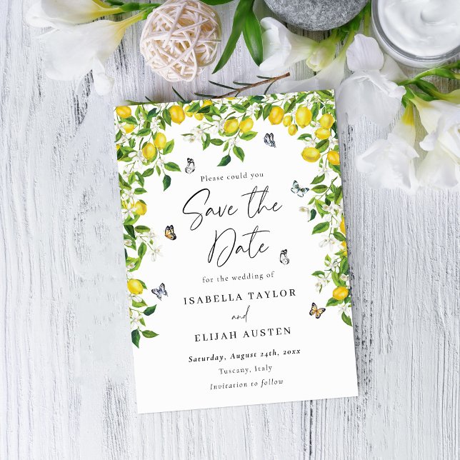 Save The Date Citrons aquarelles (Créateur téléchargé)