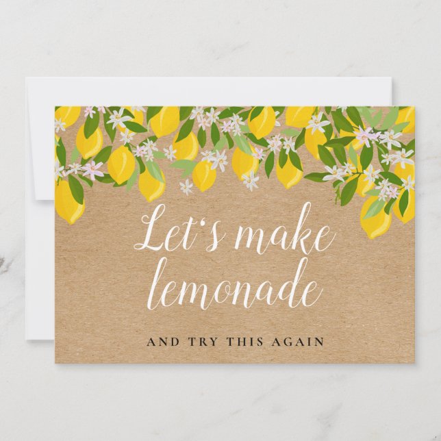 Save The Date Citrons Rustique Réception de Mariage Changement d (Devant)
