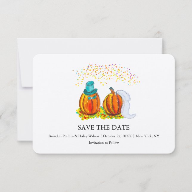 Save The Date Citrouilles mariages de automne (Devant)