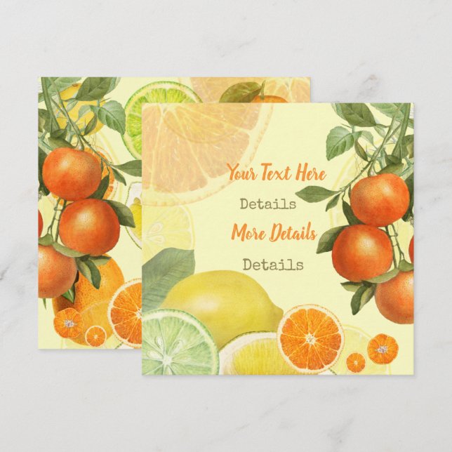 Save The Date Citrus vintage Enregistrer La Date (Devant / Derrière)