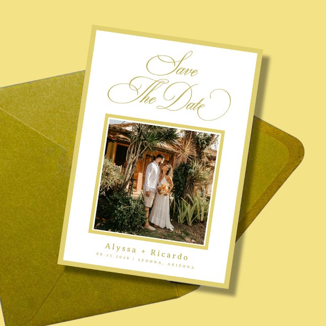 Save The Date Citrus Yellow Summer Island Destination Wedding (Créateur téléchargé)