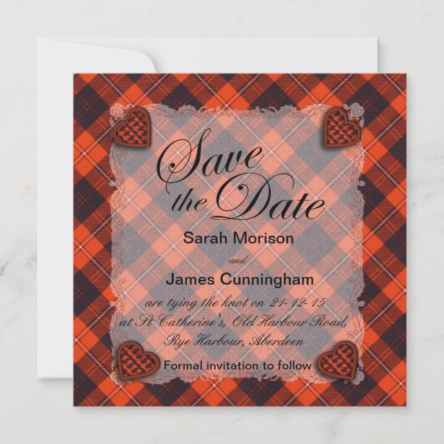 Save The Date Clan écossais de Cunningham tartan - Plaid (Devant)