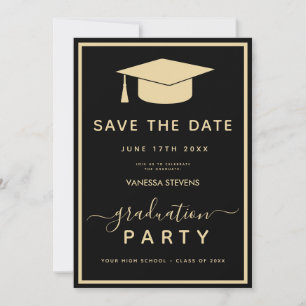 Save The Date Classic Black Gold Enregistrer la date