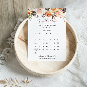 Save The Date Classic Chic Boho Floral Enregistrer le calendrier