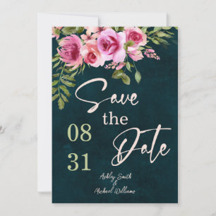Save The Date Classic Emerald Green Dark Moody Mariage