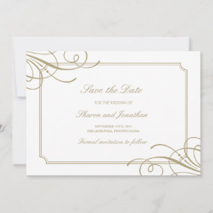 Save The Date Classic Gold Frame Mariage de luxe