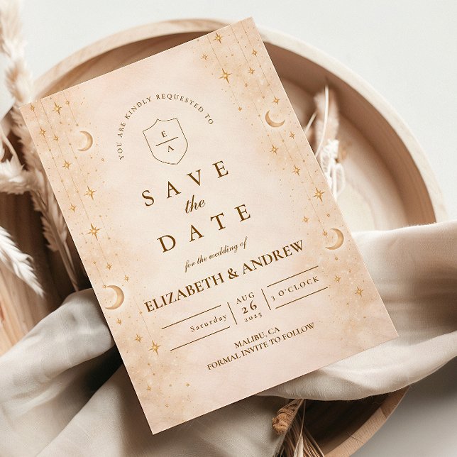 Save The Date Classic Gold Moonlight Wedding (Créateur téléchargé)