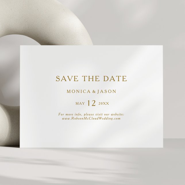 Save The Date Classic Minimalist Gold Horizontal Enregistrer la  (Créateur téléchargé)