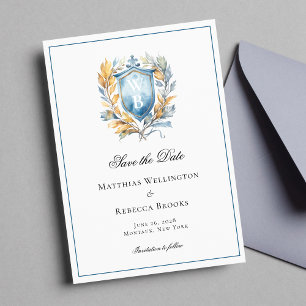 Save The Date Classic officiel Cimier Bleu Monogramme Mariage Ph
