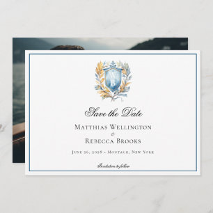 Save The Date Classic officiel Cimier Bleu Monogramme Mariage Ph