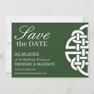 Save The Date Classique Celtic noeud vert main