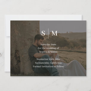 Save The Date Classique Élégant 2 Photo Mariage Enregistrer La D