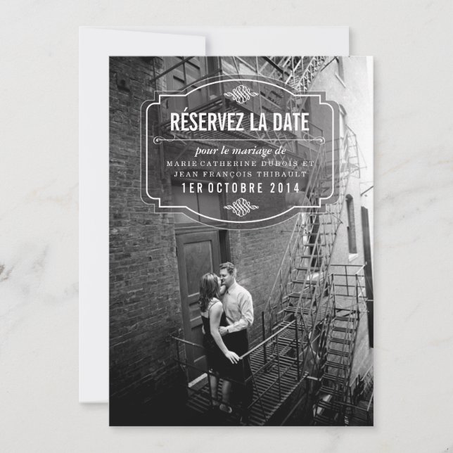 Save The Date Classique et Élégante Réservez la Date (Devant)