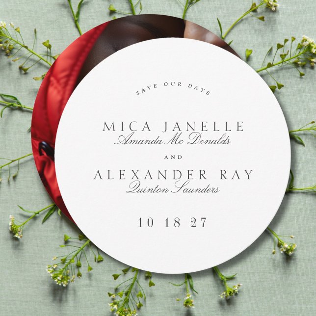 Save The Date Classique Formelle Élégante Calligraphie Ronde (Créateur téléchargé)
