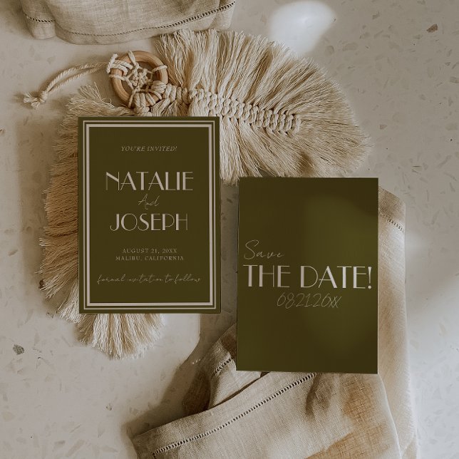 Save The Date Classy Grassland Ivory Old Money Whimsical Wedding (Créateur téléchargé)