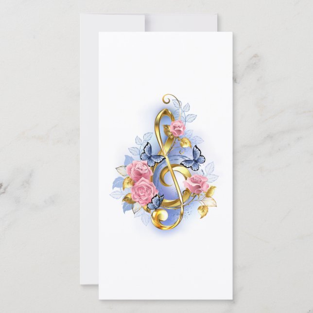 Save The Date Clé de fer avec roses roses roses (Devant)