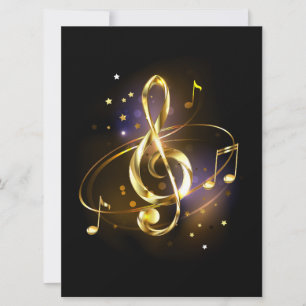 Save The Date Clé de Sol Musicale en Or