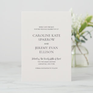 Save The Date Clean Neutral QR Code photo Mariage élégant