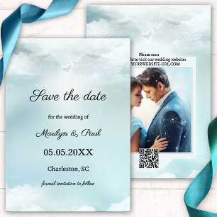 Save The Date Cloud Neuf ailes Angel Photo Enregistrer la date